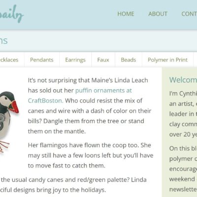 Polymer Clay Daily features Puffins